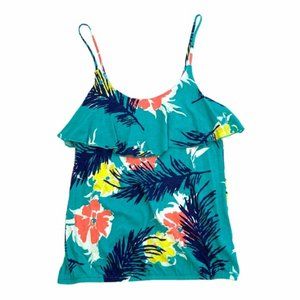3/$18 Old Navy Tropical Cami Hawaiian Teal Blue Green Layered XS